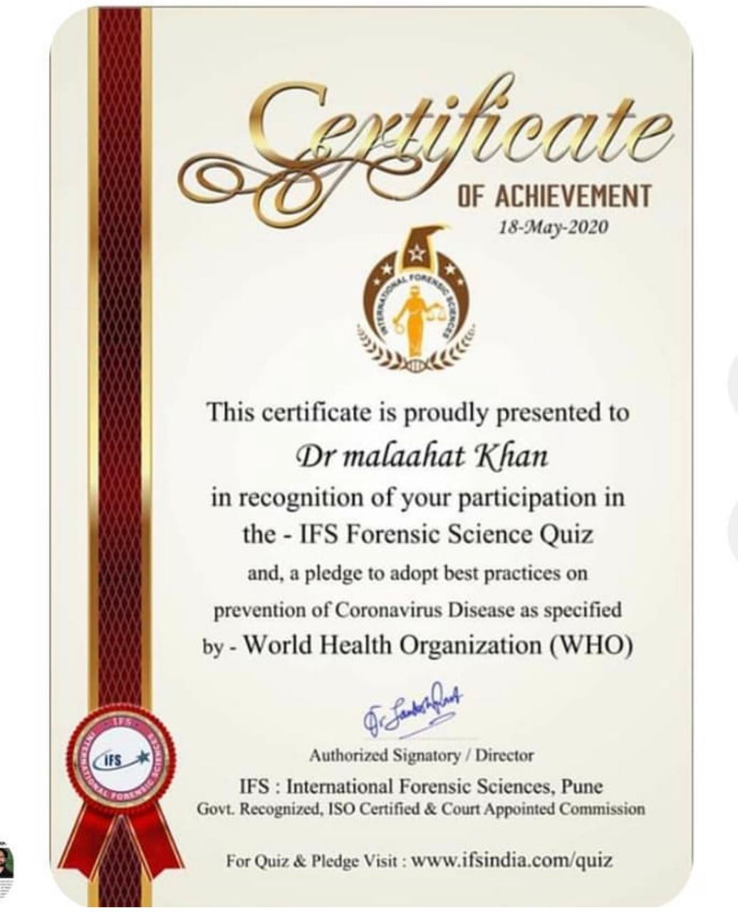 WHO Certificate